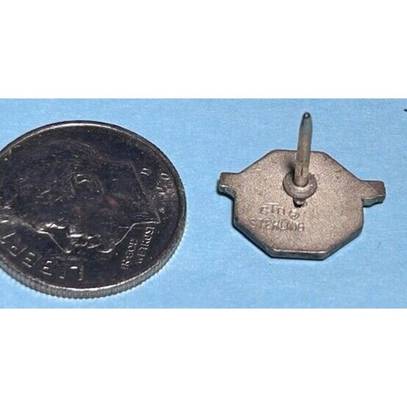 Vintage VNB -Eagle Logo Bank Lapel Pin Tie Tack Sterling - Picture 2 of 2